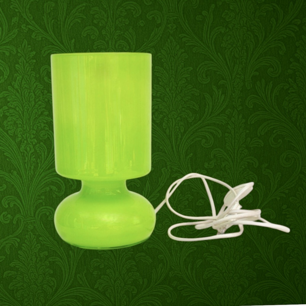 lampe- champignon-ikea-lykta-verre-vert-anis-annees90