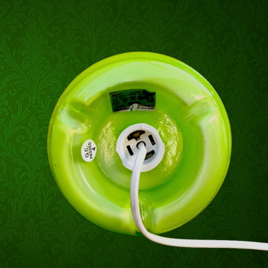 Lampe Champignon IKEA LYKTA en Verre Vert Anis - années 90
