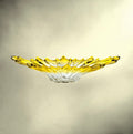 Grande Coupe en Verre Soufflé Jaune et Transparent