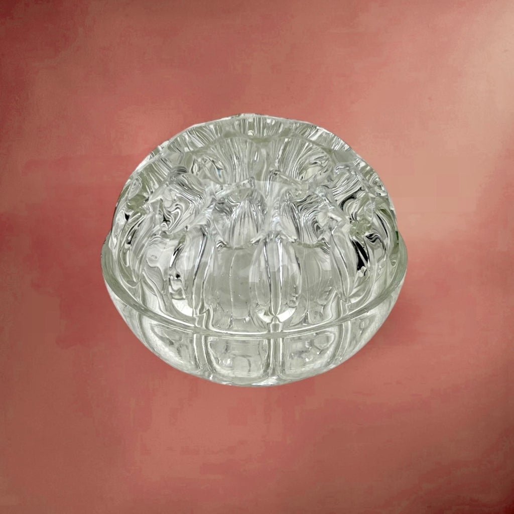 Pique-Fleurs Vintage en Verre Sculpté - 19 trous - Parfait État - Années 70