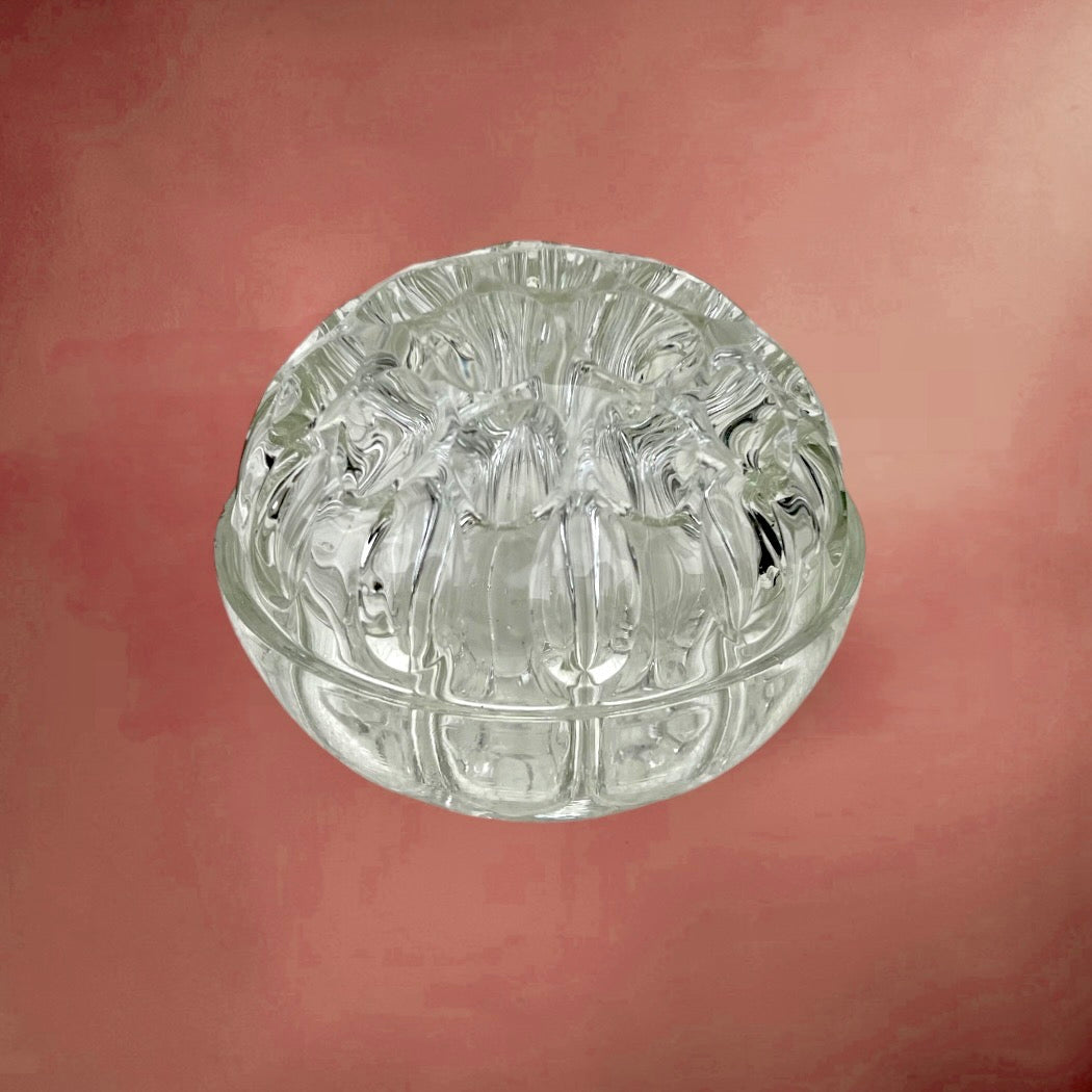 Pique-Fleurs Vintage en Verre Sculpté - 19 trous - Parfait État - Années 70
