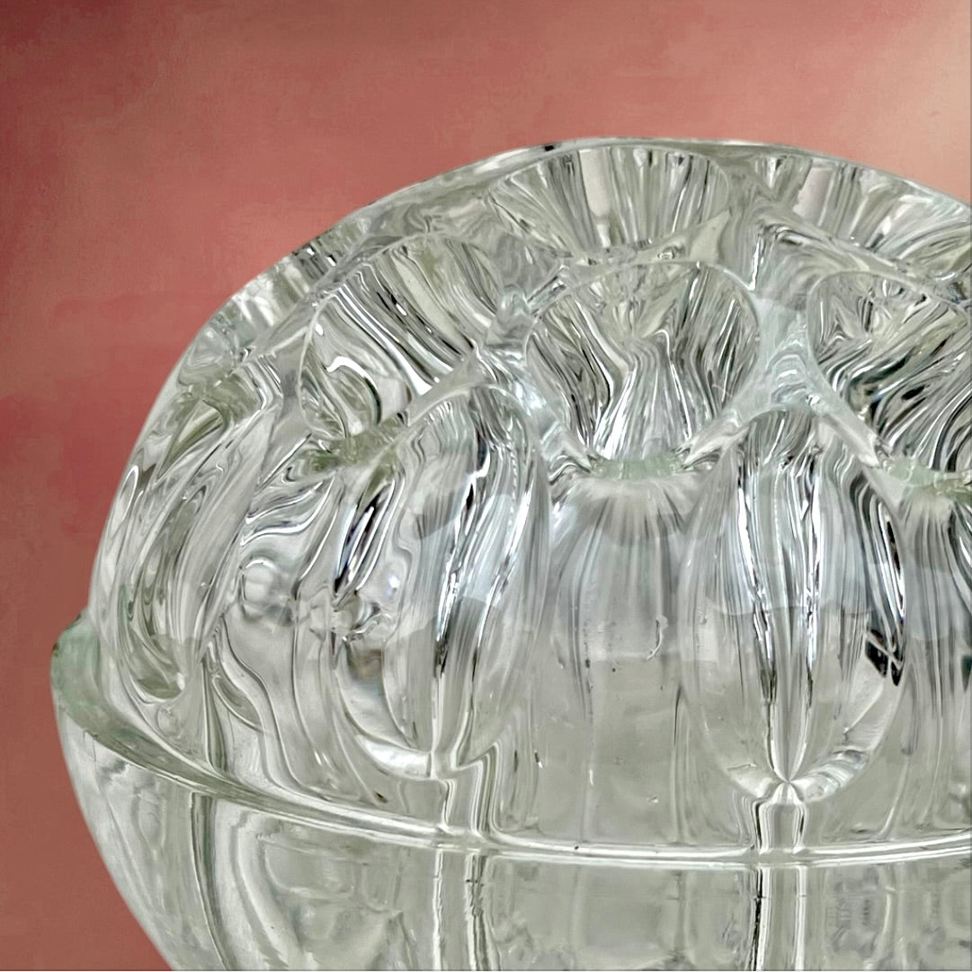 Pique-Fleurs Vintage en Verre Sculpté - 19 trous - Parfait État - Années 70