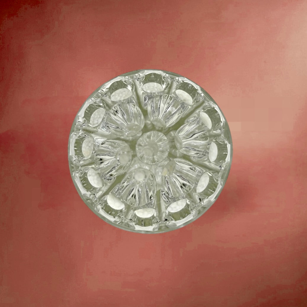 Pique-Fleurs Vintage en Verre Sculpté - 19 trous - Parfait État - Années 70
