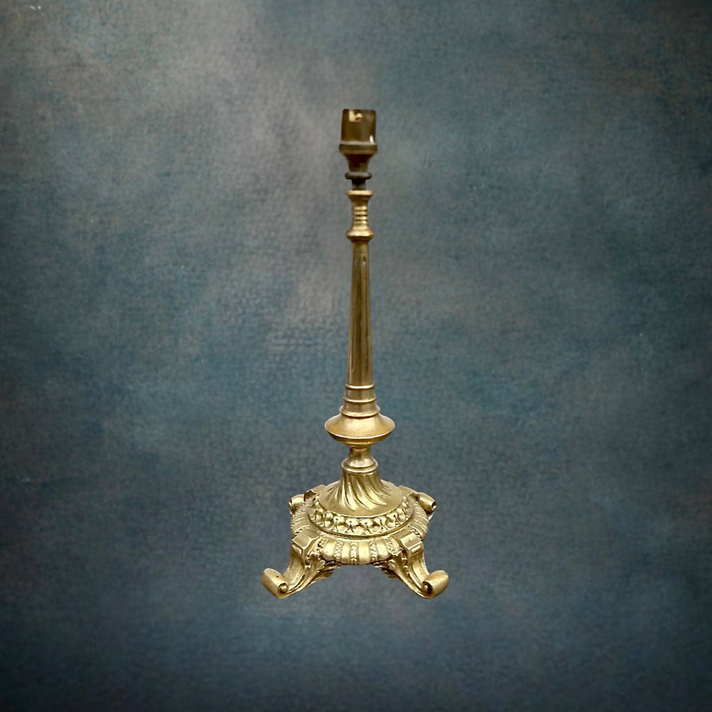 Pied de Lampe Ancien en Bronze Doré Style Louis XVI