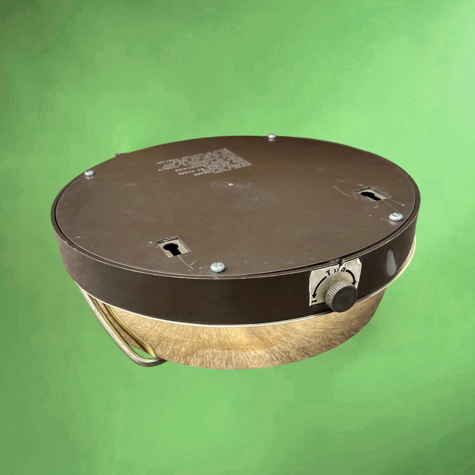 Ancienne Balance Murale Brabantia Plateau en Laiton Doré Plastique Marron Années 70