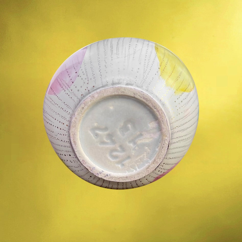 Petit Vase Hörh en Céramique Pastel Graphique Modèle 1247-13 -  Années 50
