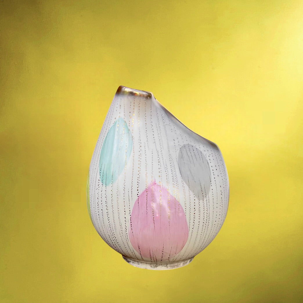 Petit Vase Hörh en Céramique Pastel Graphique Modèle 1247-13 -  Années 50