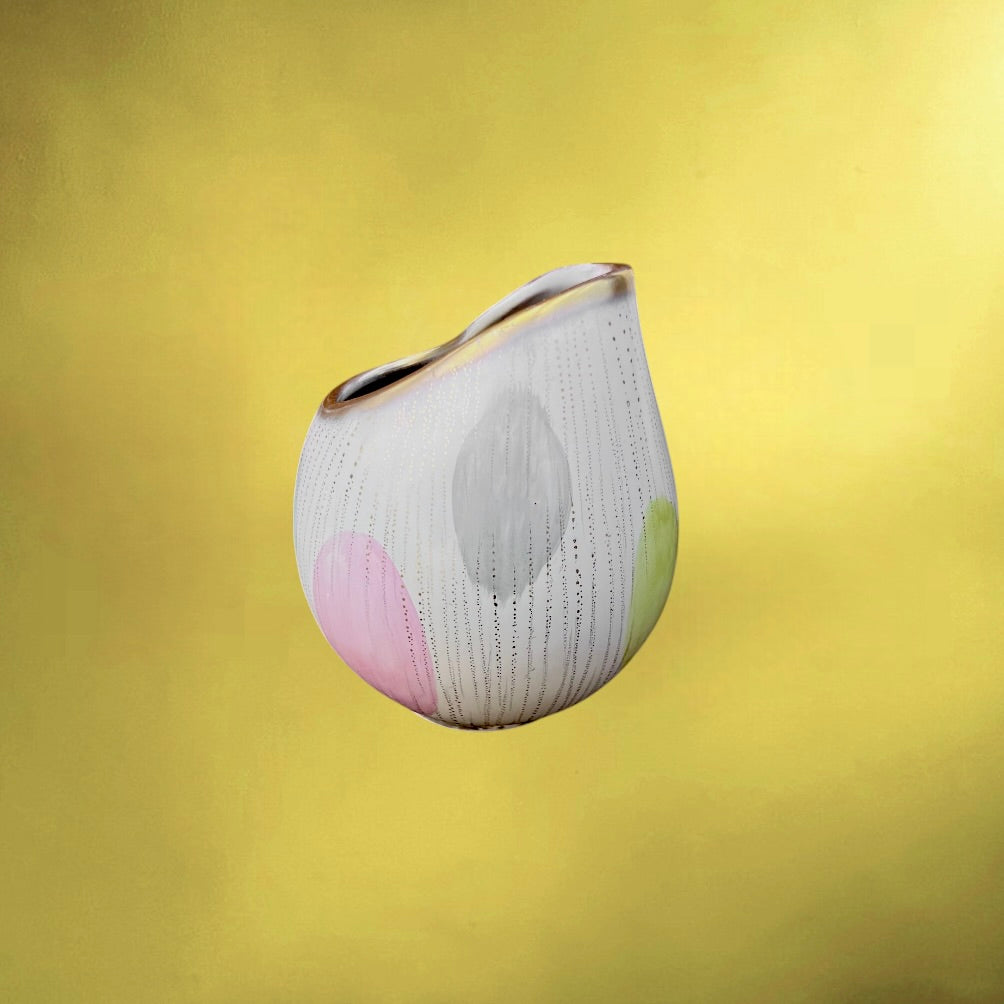 Petit Vase Hörh en Céramique Pastel Graphique Modèle 1247-13 -  Années 50