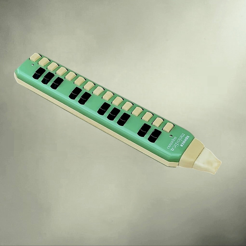 Mélodica Höhner soprano vert avec étui vintage années 60 Made in Germany instrument rétro