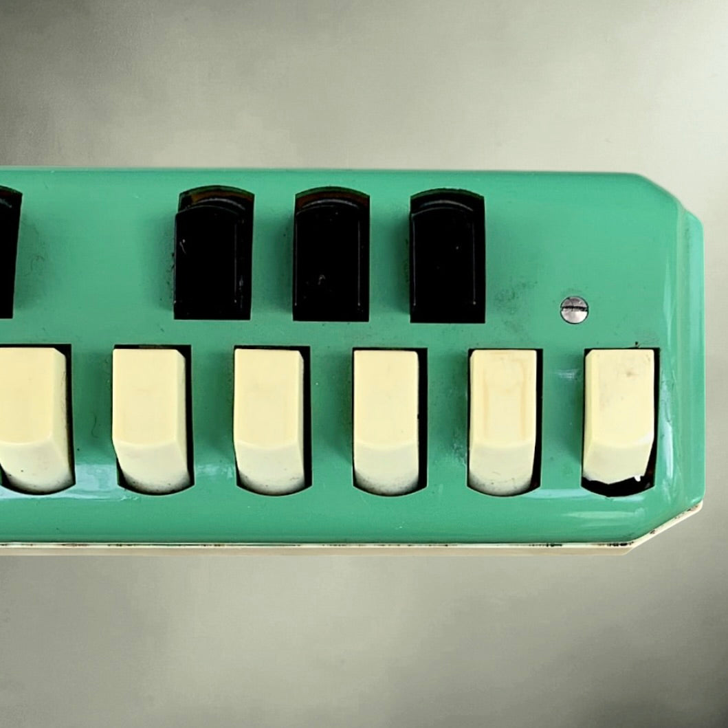 Mélodica Höhner soprano vert avec étui vintage années 60 Made in Germany instrument rétro