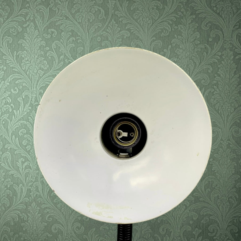 Lampe De Bureau UFO Métal Laqué Beige Flexible Noir Années 70