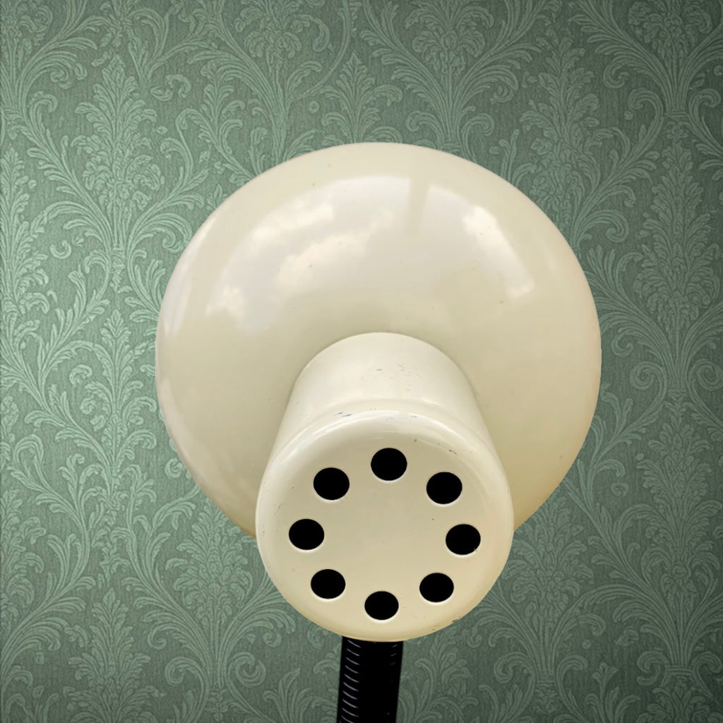 Lampe De Bureau UFO Métal Laqué Beige Flexible Noir Années 70