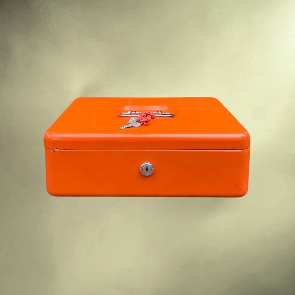 coffre-monnaie-stube-orange-metal-annees-70