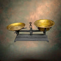Balance-Roberval-Fonte-Plateaux-Laiton-Ancienne