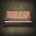 porte-disques-vintage-bois-arceaux-textile-annees60
