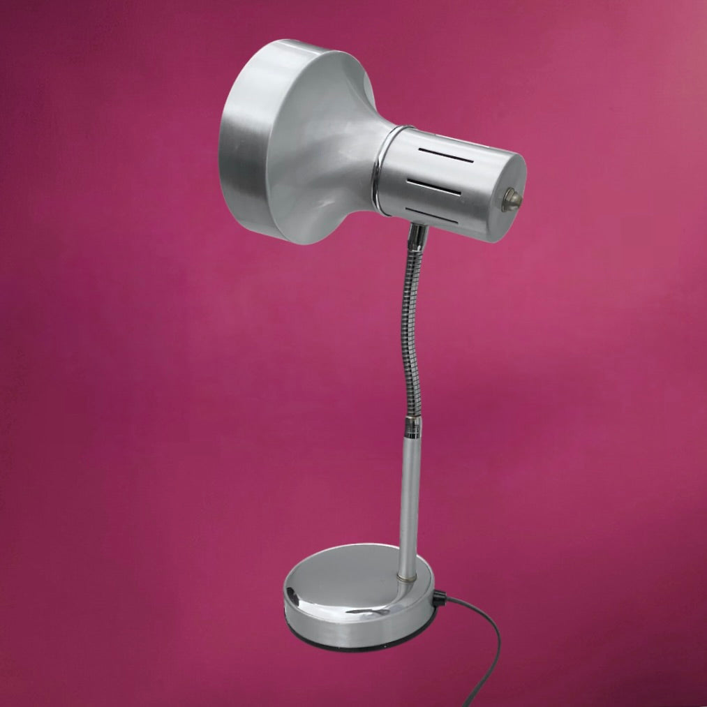 Lampe d’Appoint Veneta Lumi Aluminium Chromé Flexible Italie - Années 70
