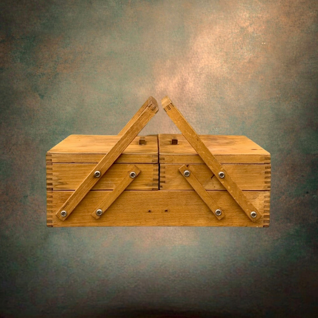 Travailleuse Accordéon en Bois Années 50