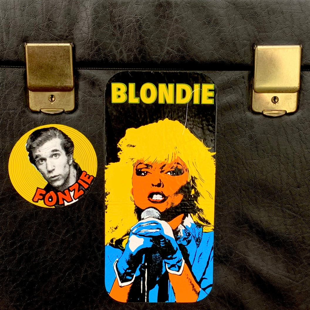 Valise à Disques Vinyles 33 Tours Skaï Noir Blondie Fonzie - Années 70