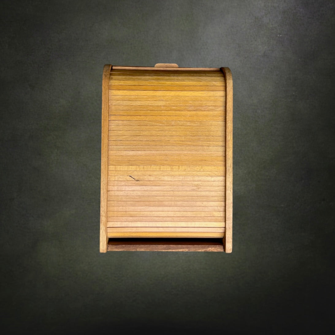 Ancienne Boîte de Classement en Bois à Volet Roulant – Boîte d'Archives - Années 50