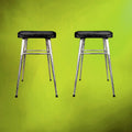 Paire de Tabourets Chrome Skaï Noir
