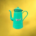 Grande Cafetière Émaillée Vert Turquoise