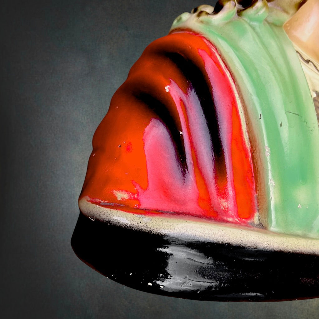 Buste Sacré-Cœur De Jésus en Plâtre Polychrome Vernissé – Années 50