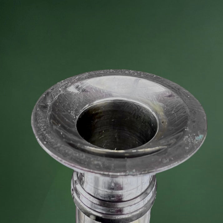 Paire de Bougeoirs Vintage en Métal Chromé et Doré – Années 60 70