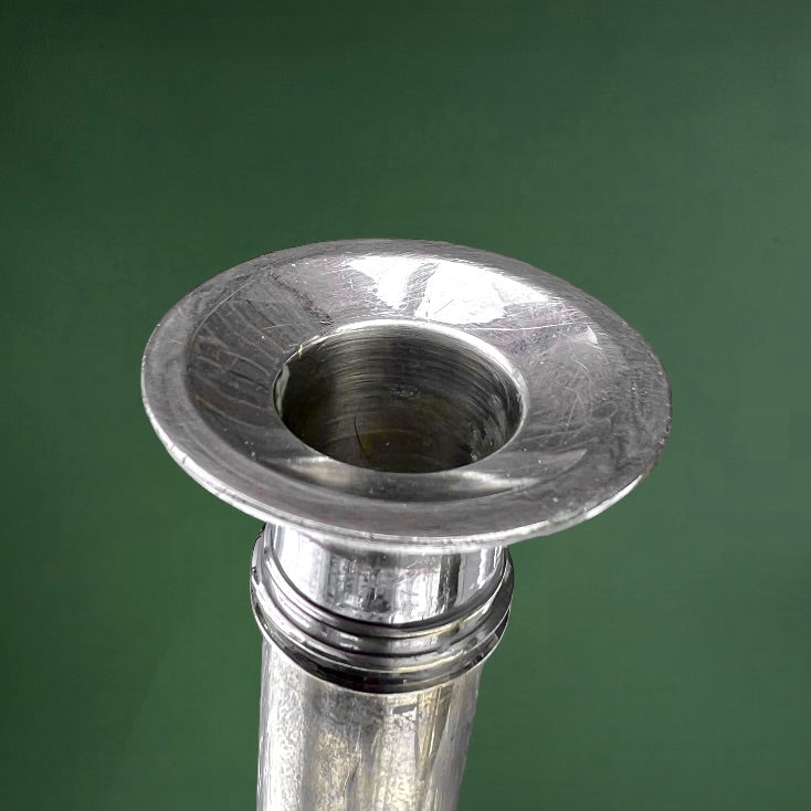 Paire de Bougeoirs Vintage en Métal Chromé et Doré – Années 60 70