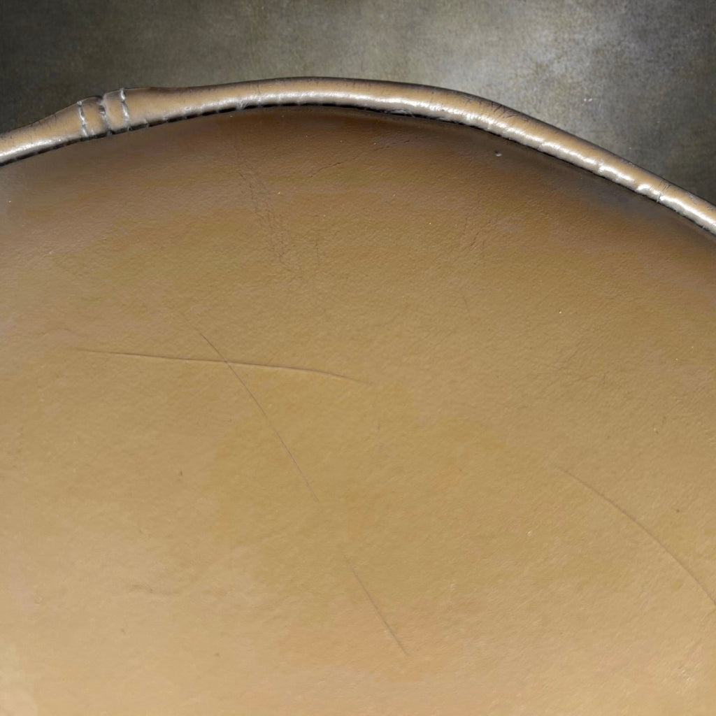 Haut Tabouret Industriel Réglable en Métal Chromé et Cuir Beige – Années 50 60