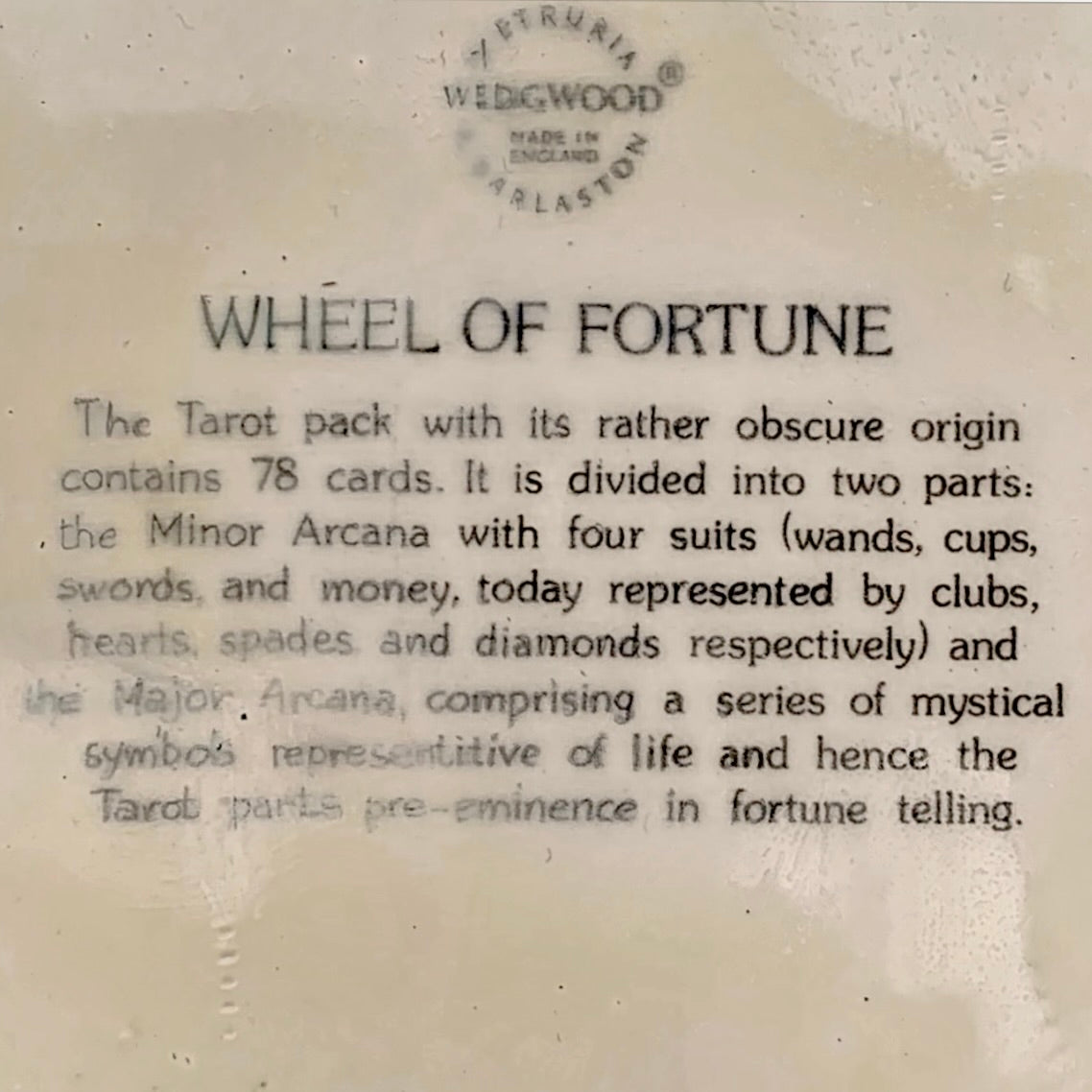 Assiette Décorative Wedgwood Wheel Of Fortune Tarot Arcanes Majeurs - Années 70