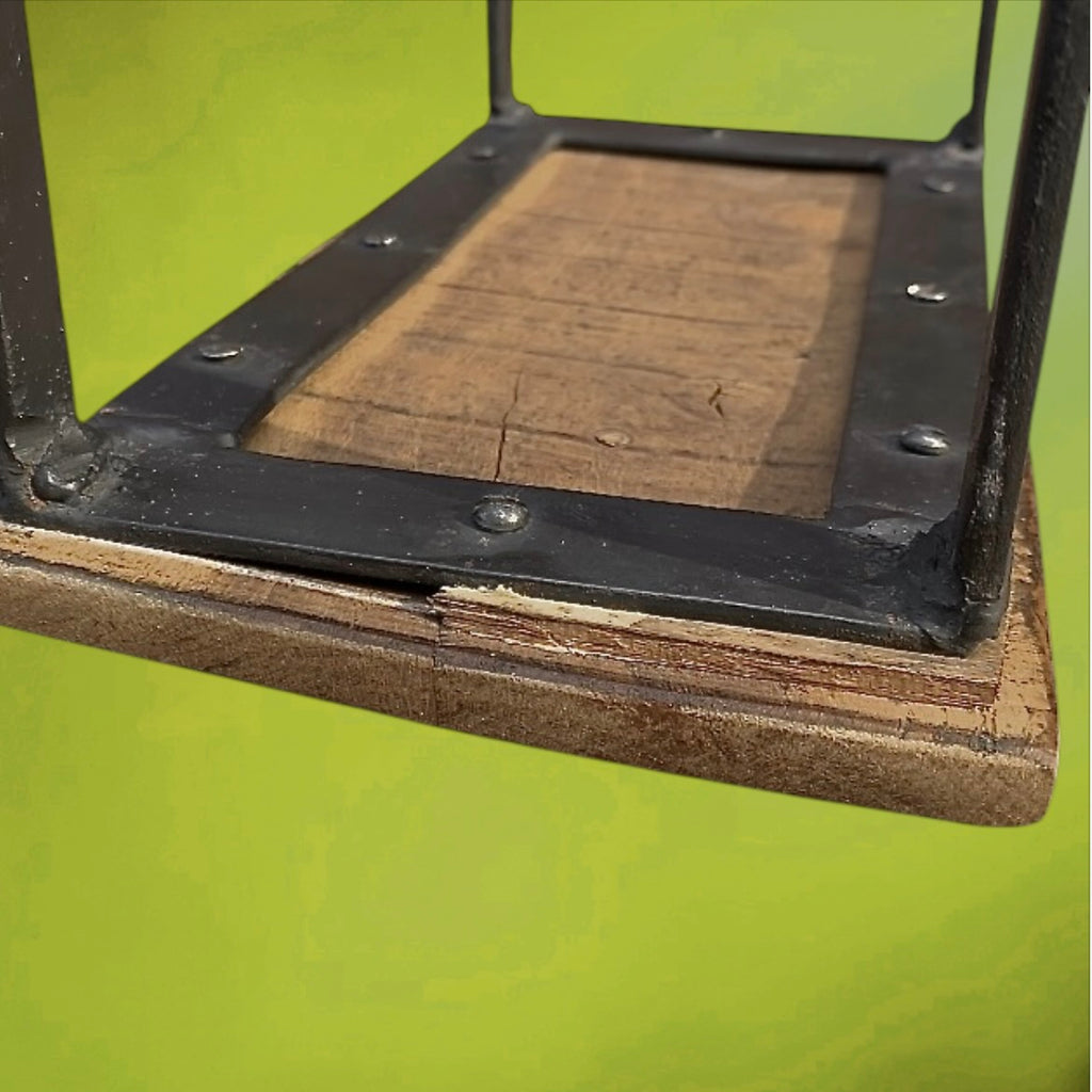 Trio de Tables Gigognes en Bois et Fer Forgé - Travail Artisanal - Années 60