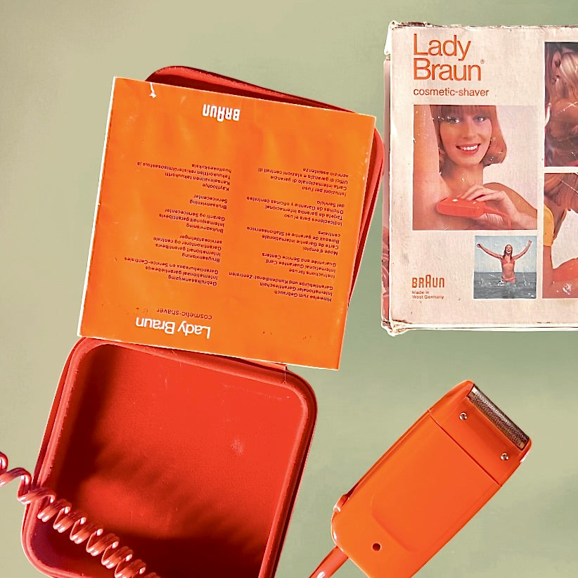 Rasoir Électrique Lady Braun Orange avec Étui et Boîte d’Origine - 1977