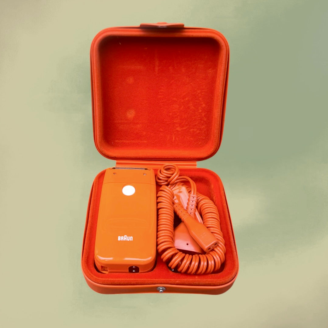 Rasoir Électrique Lady Braun Orange avec Étui et Boîte d’Origine - 1977