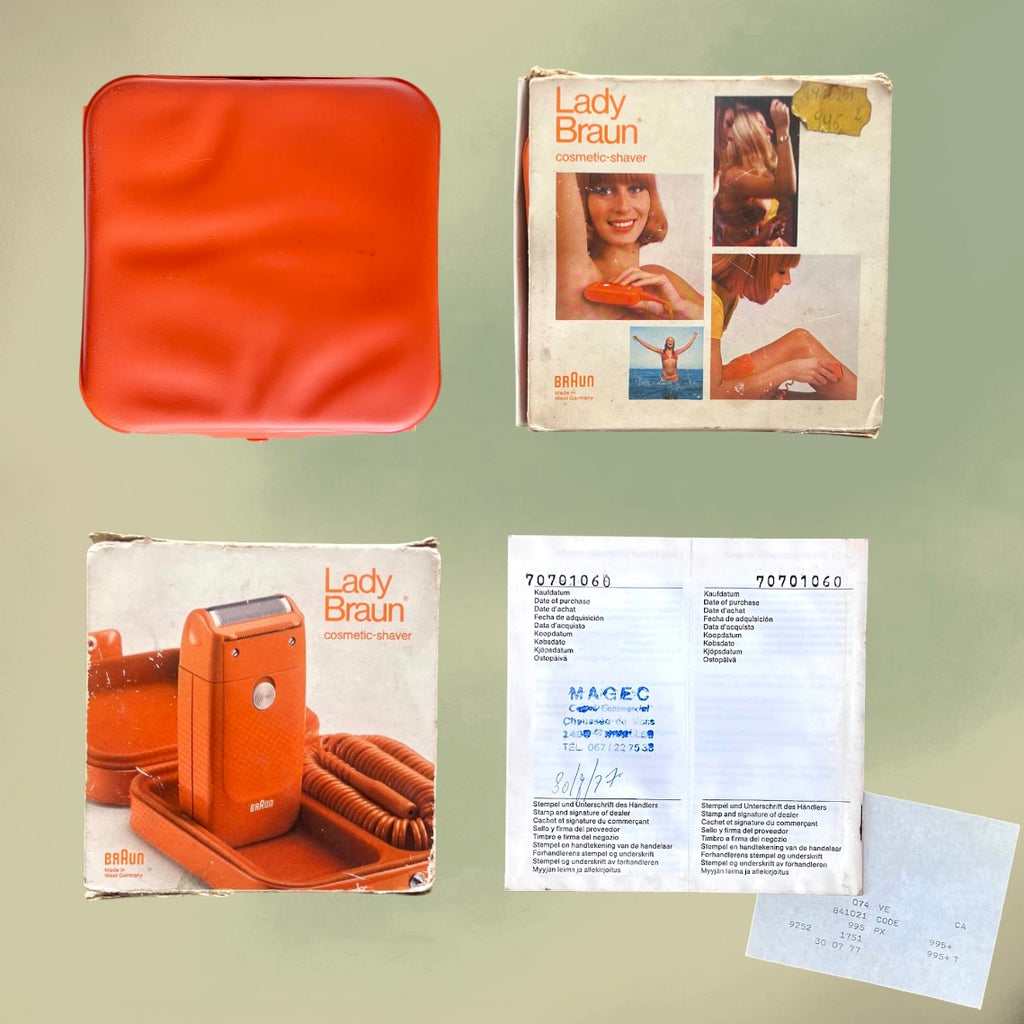 Rasoir Électrique Lady Braun Orange avec Étui et Boîte d’Origine - 1977