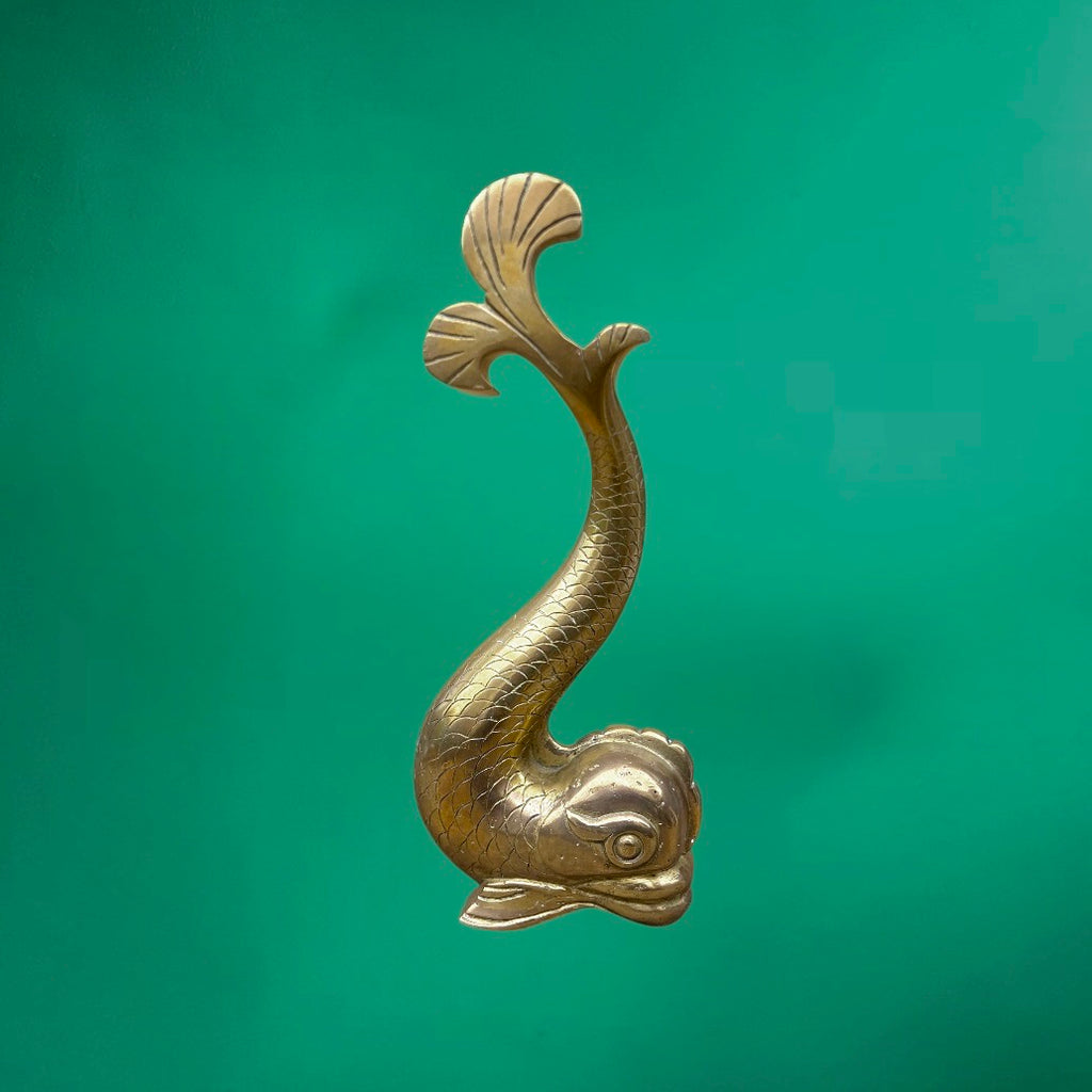 poisson-ornemental-bronze-laiton-massif-depart-rampe-escalier-ancien