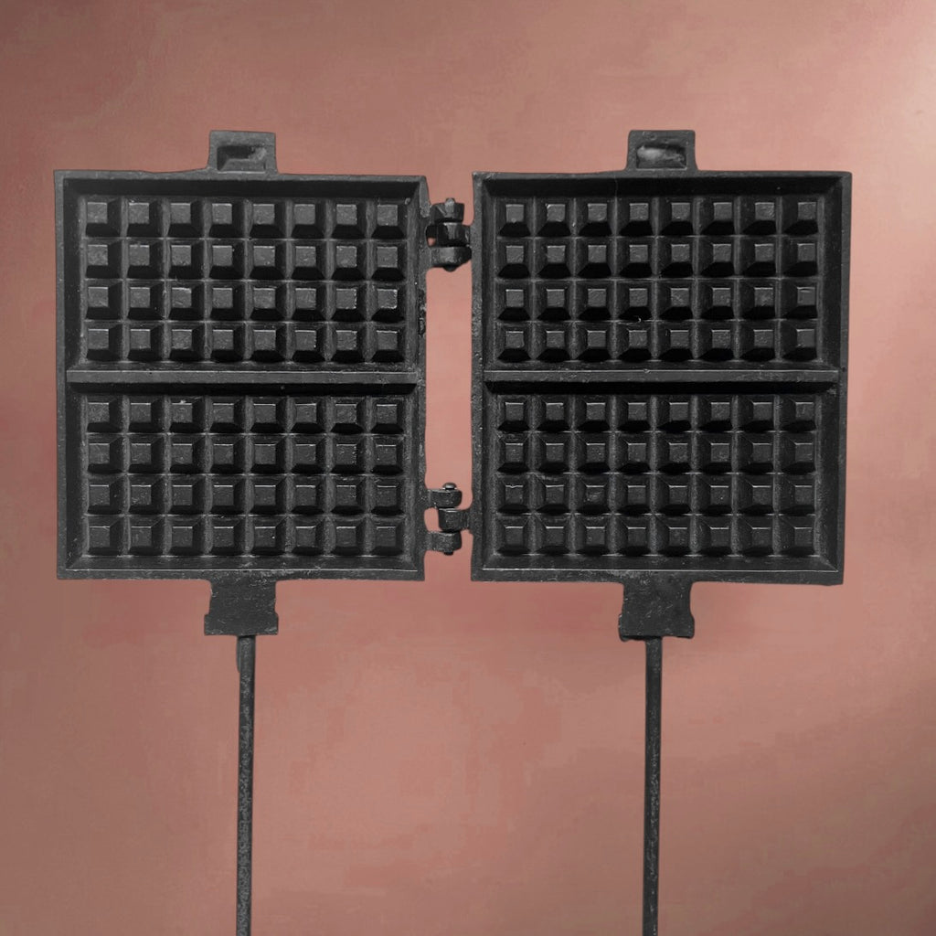 Ancien Gaufrier WIFA en Fonte Noire Double Plaque Numéro 9 - Années 30