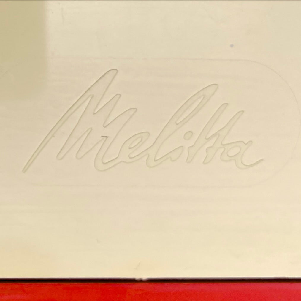 Paire de Porte-Filtres Melitta Rouge Blanc et Crème – Design Cuisine Vintage – Années 70