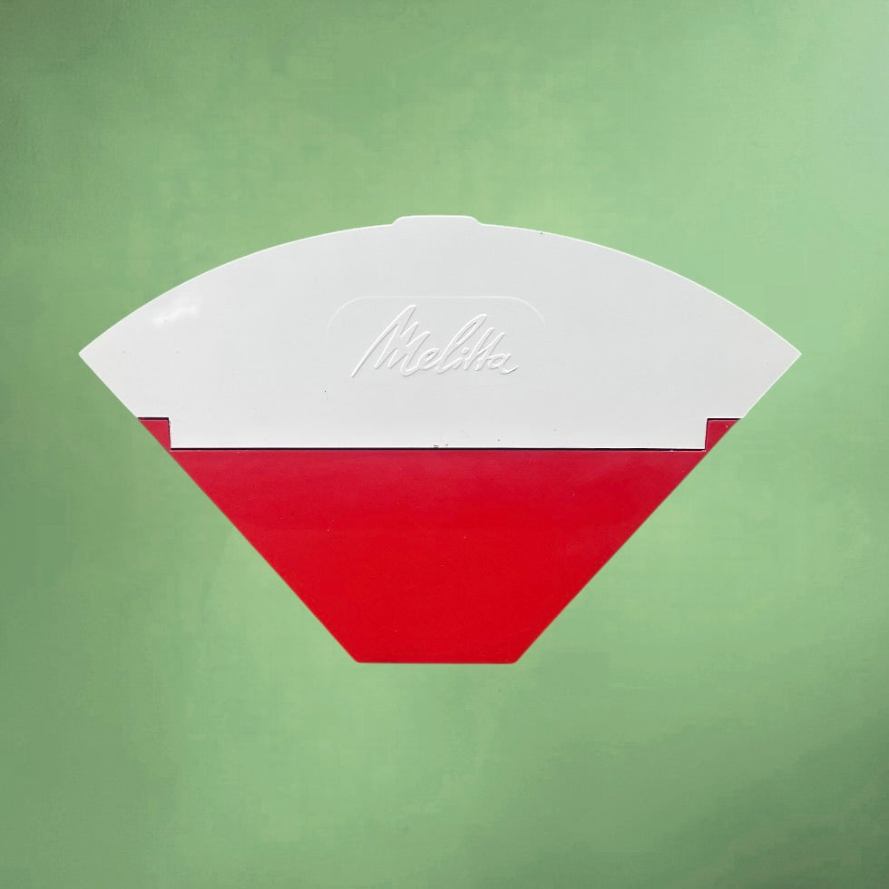 Paire de Porte-Filtres Melitta Rouge Blanc et Crème – Design Cuisine Vintage – Années 70