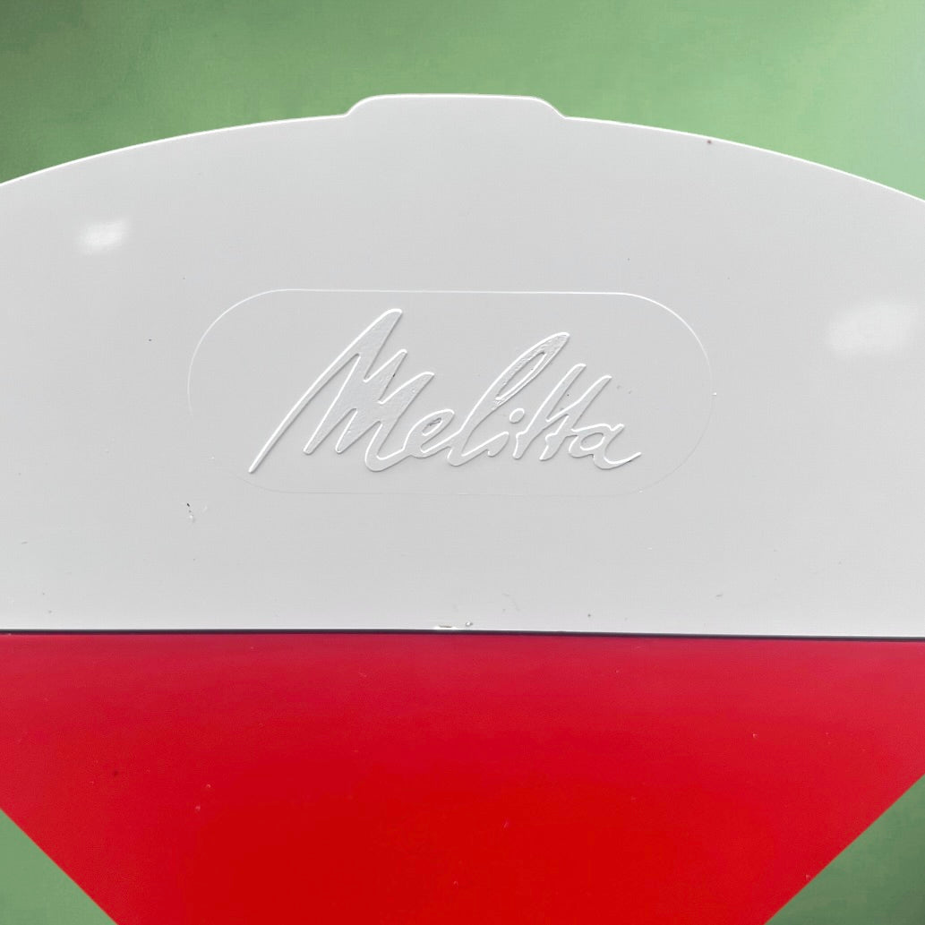 Paire de Porte-Filtres Melitta Rouge Blanc et Crème – Design Cuisine Vintage – Années 70