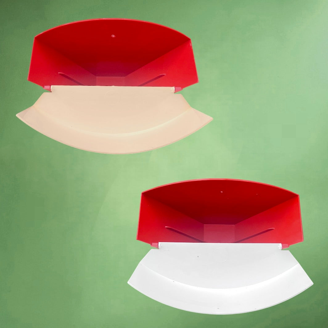 Paire de Porte-Filtres Melitta Rouge Blanc et Crème – Design Cuisine Vintage – Années 70
