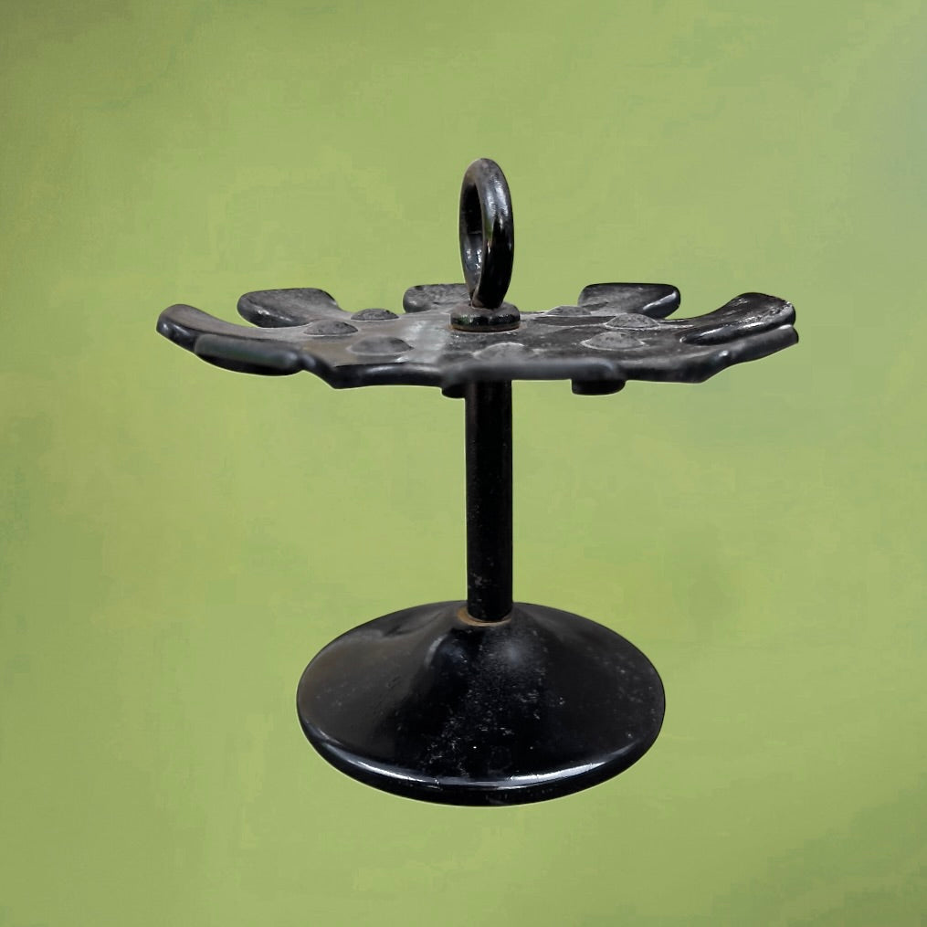 Set De Bureau Ancien en Cuir Noir Calendrier Perpétuel Laiton Doré Coupe-Papier Cristal – Années 50