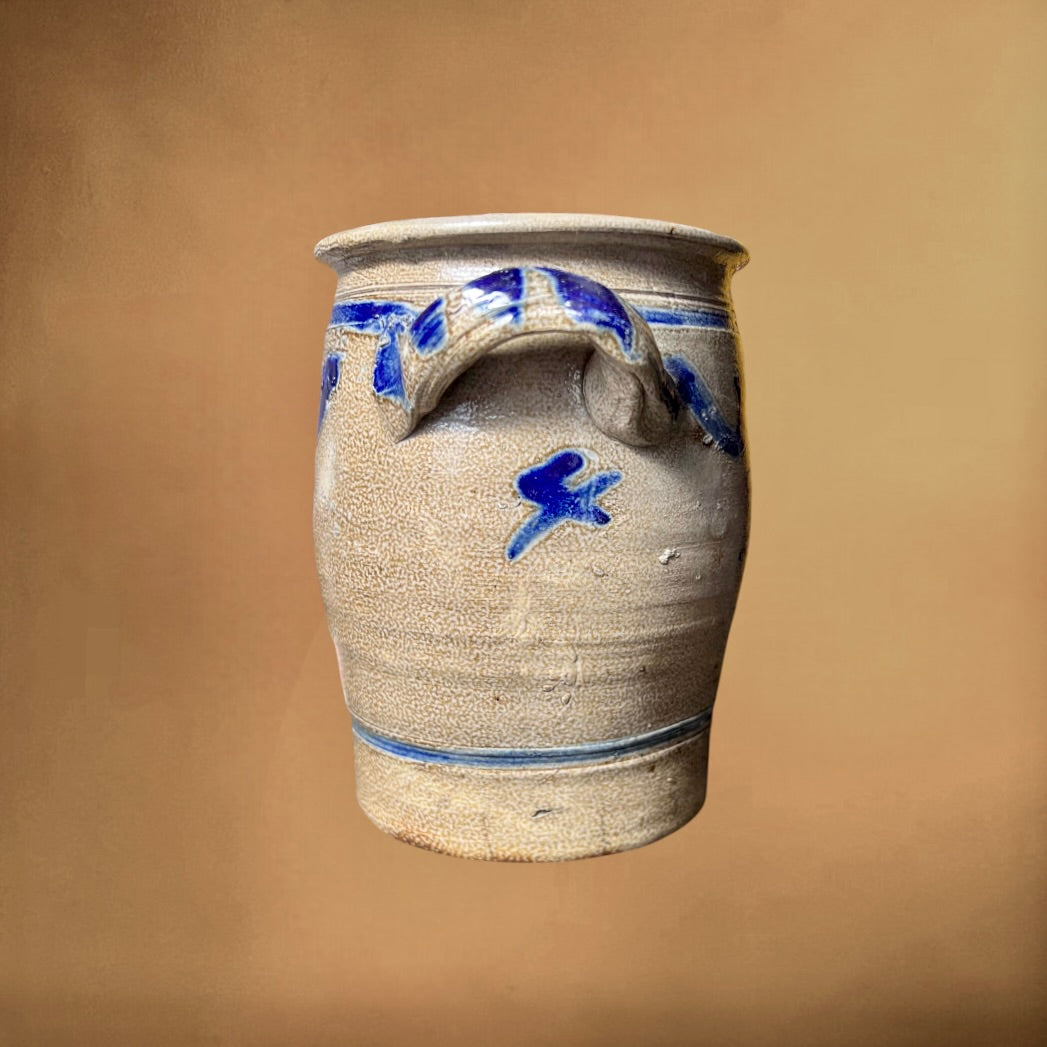 Pot en Grès de Betschdorf Décor Bleu Traditionnel Alsace Années 1900–1930