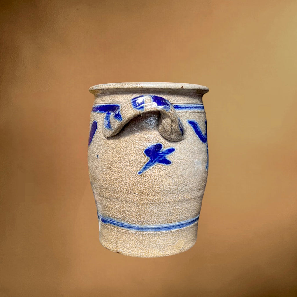 Pot en Grès de Betschdorf Décor Bleu Traditionnel Alsace Années 1900–1930