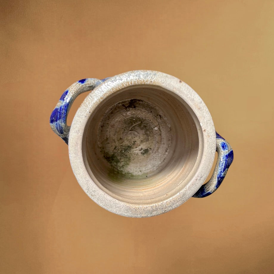 Pot en Grès de Betschdorf Décor Bleu Traditionnel Alsace Années 1900–1930