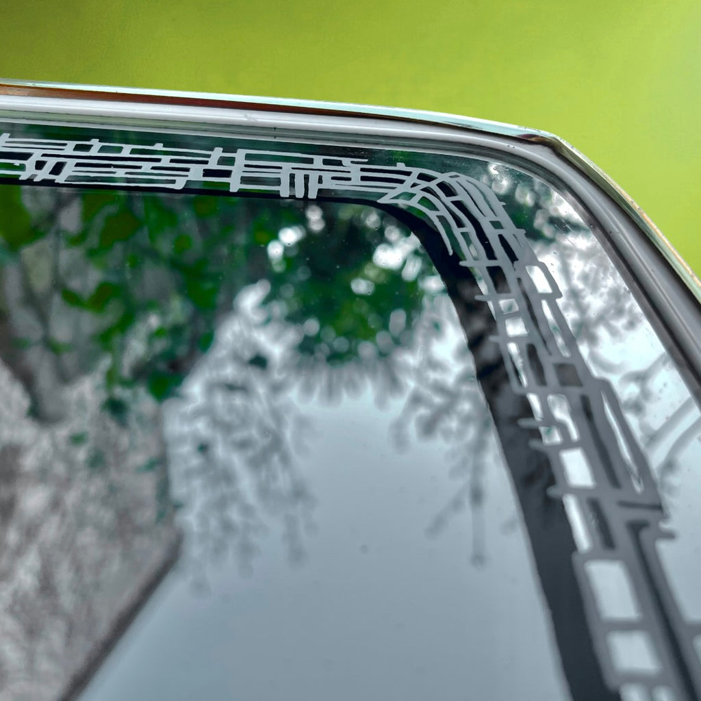 Grand Miroir Graphique De Forme Libre Décor Géométrique – Années 50
