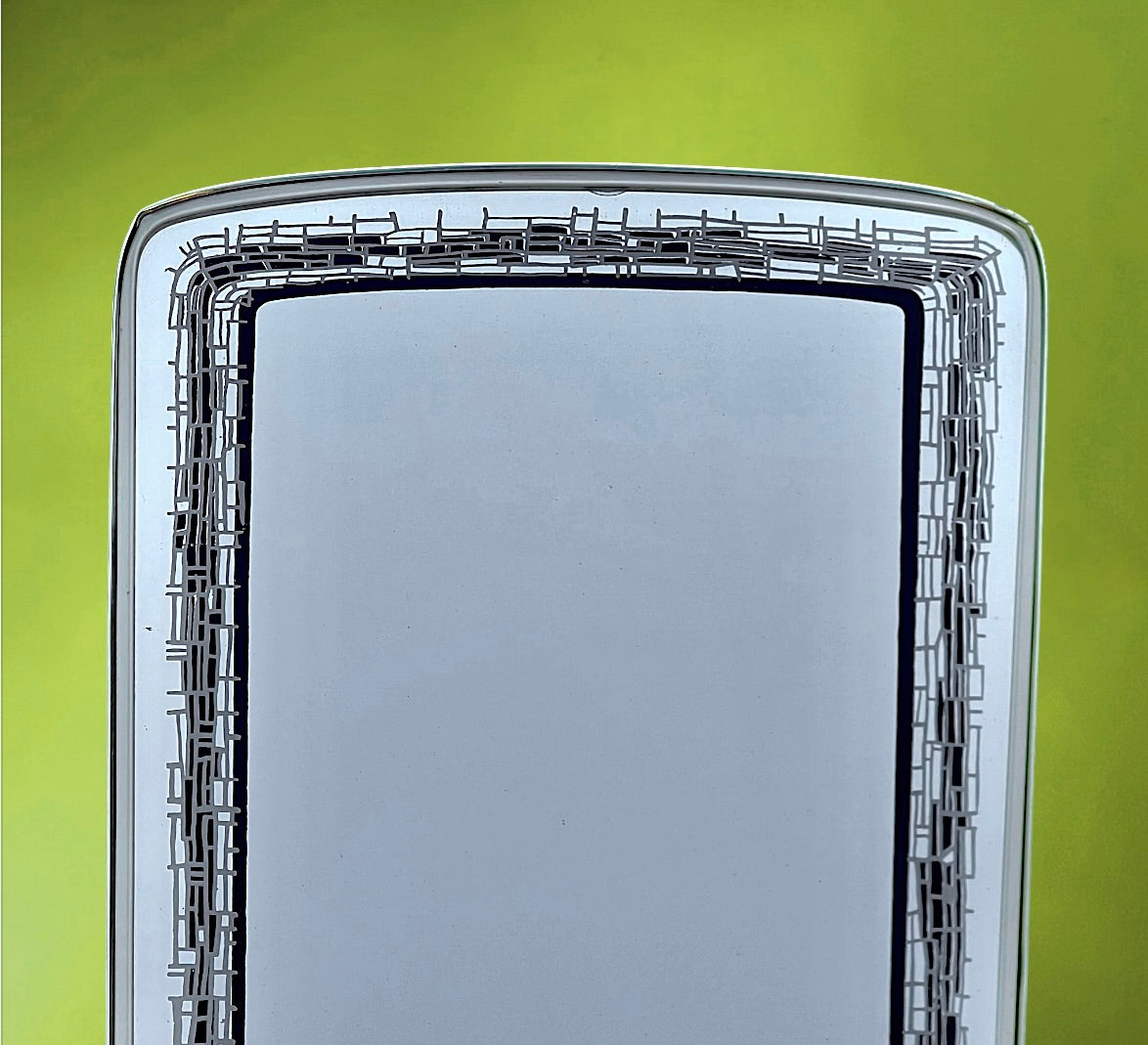 Grand Miroir Graphique De Forme Libre Décor Géométrique – Années 50