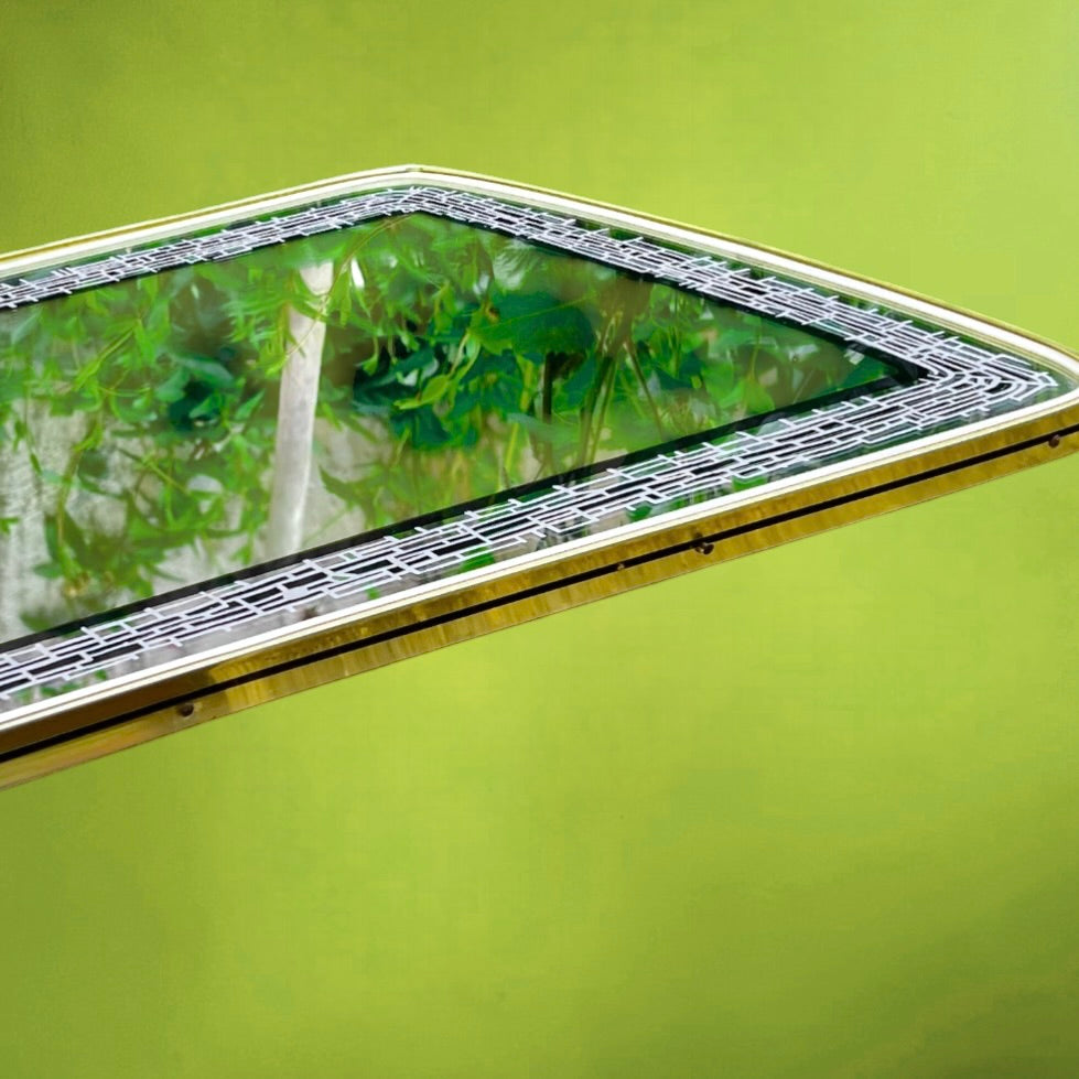 Grand Miroir Graphique De Forme Libre Décor Géométrique – Années 50