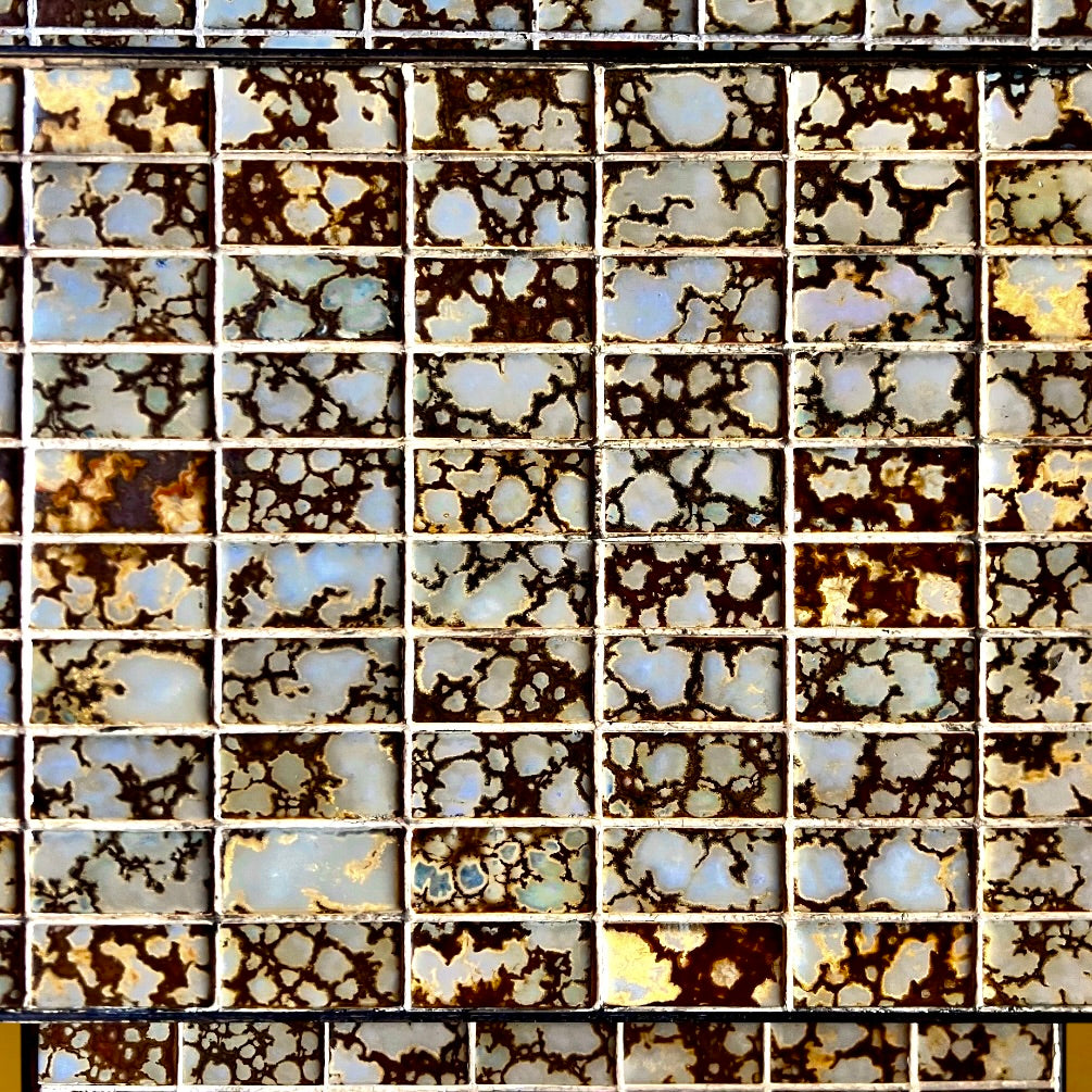 Tables Gigognes Vintage Céramique Mosaïque et Métal Noir – Années 60 70