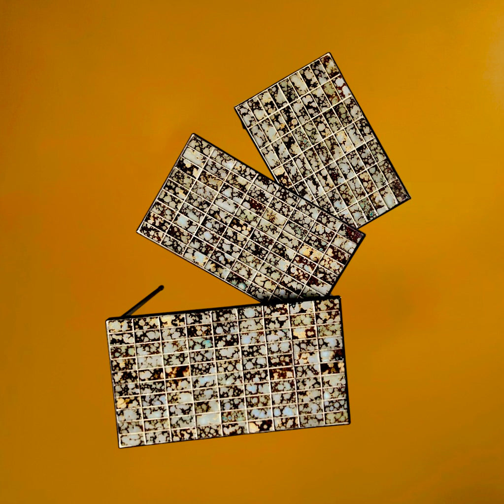Tables Gigognes Vintage Céramique Mosaïque et Métal Noir – Années 60 70