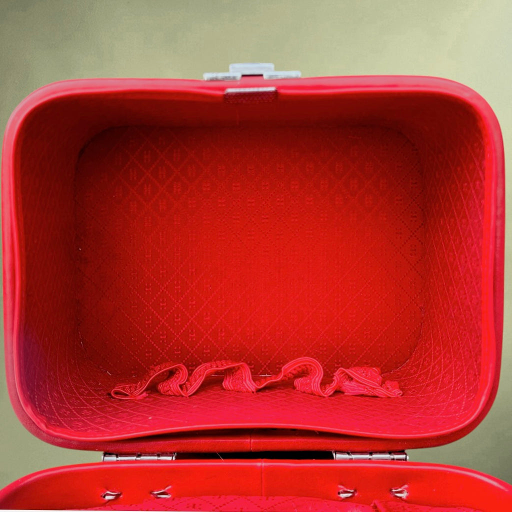 Vanity Case Vintage Rouge en Simili Cuir –  Années 60 70